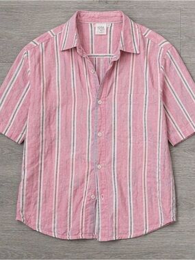 H&M Pink Striped Button-Up Shirt
